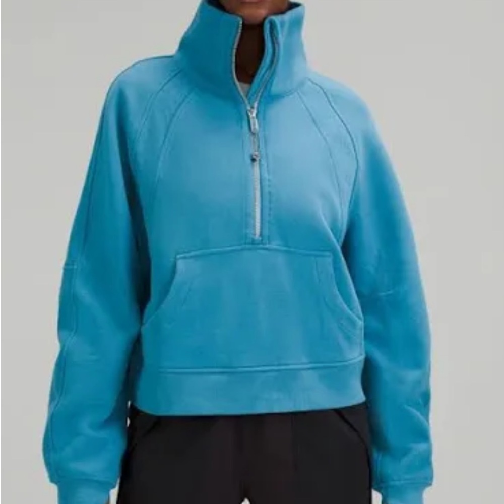 Blue Half-Zip Women's Top